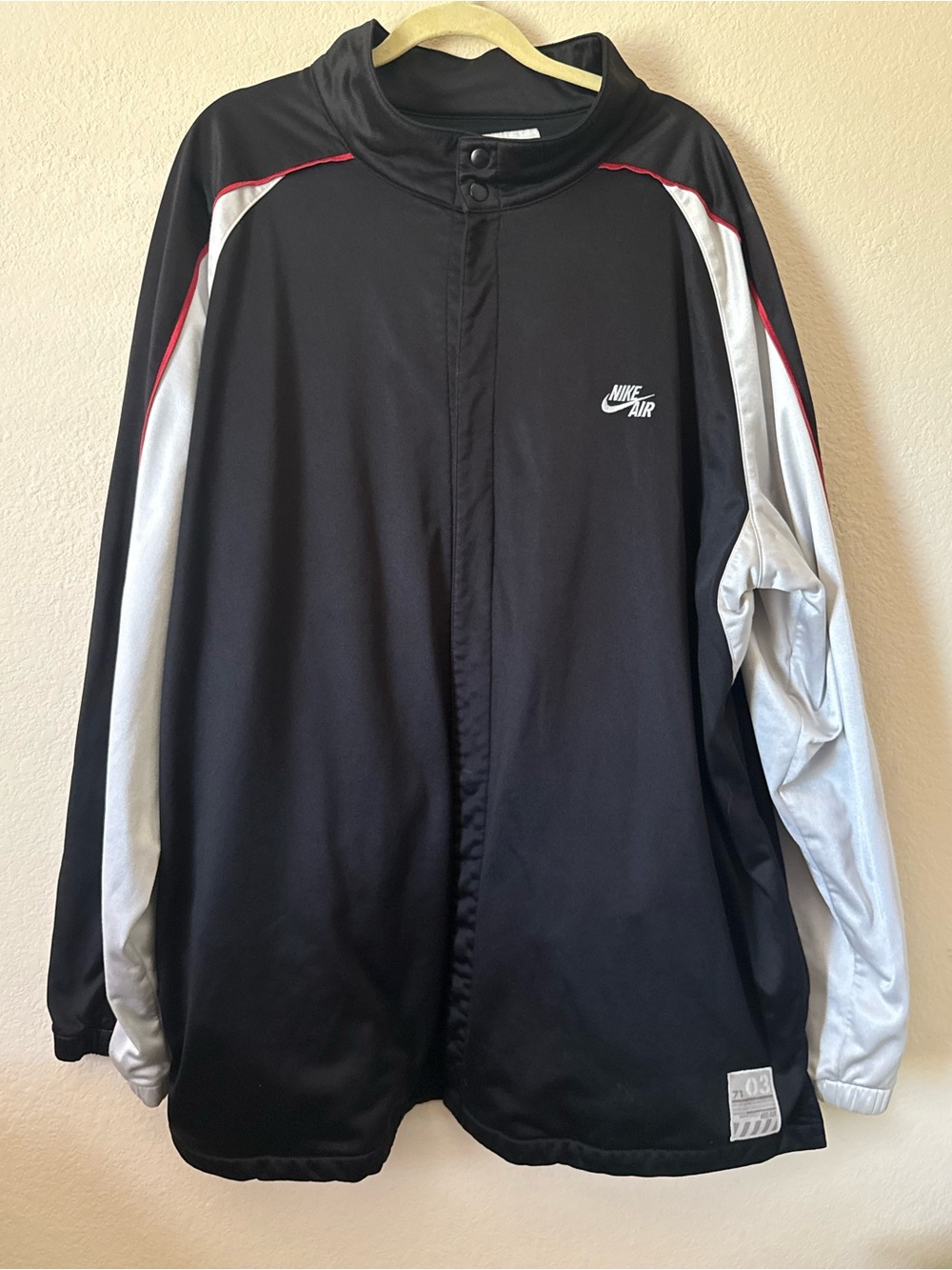 Nike Air Button Up Jacket Size 5x Men's Black and White Rare Vintage